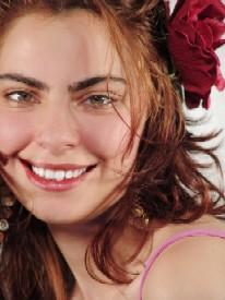 beautiful skin model smiling