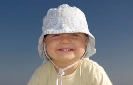 baby with sun hat protection