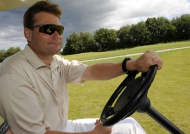 GOLF CART DRIVER  W SUNGLASSES