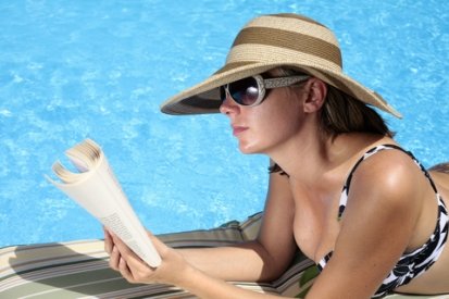 READING BY THE POOL